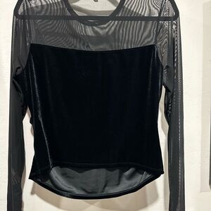 Trendy Black Sheer Women's Top